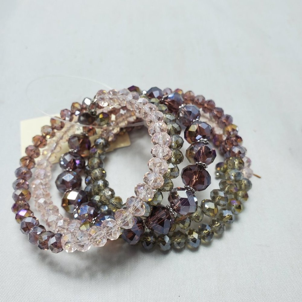 2 for $30 Ali Khan crystal 5 row gold tone and silver tone wrap coil bracelet - Picture 5 of 10